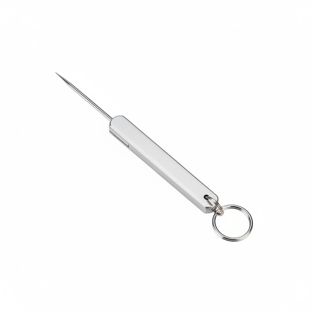 Telescopic Toothpick Tool - Steel Pick for Oral Care Routines - Silver