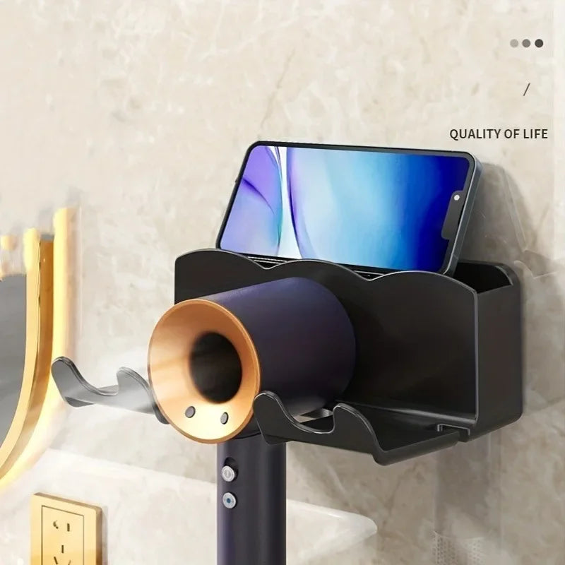 Hair Dryer Storage Rack Perforated - For Bathroom and Home Storage