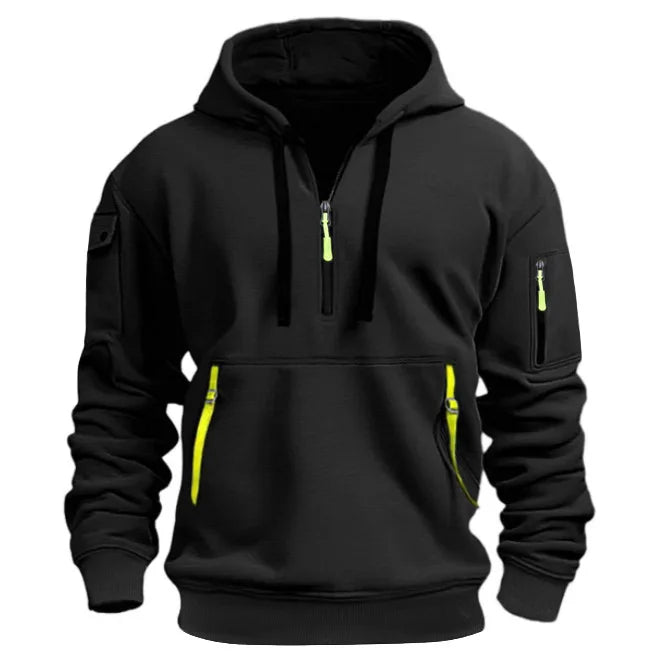Men's Zip Hoodie - Long Sleeve Pullover with Arm Pocket - Style 7