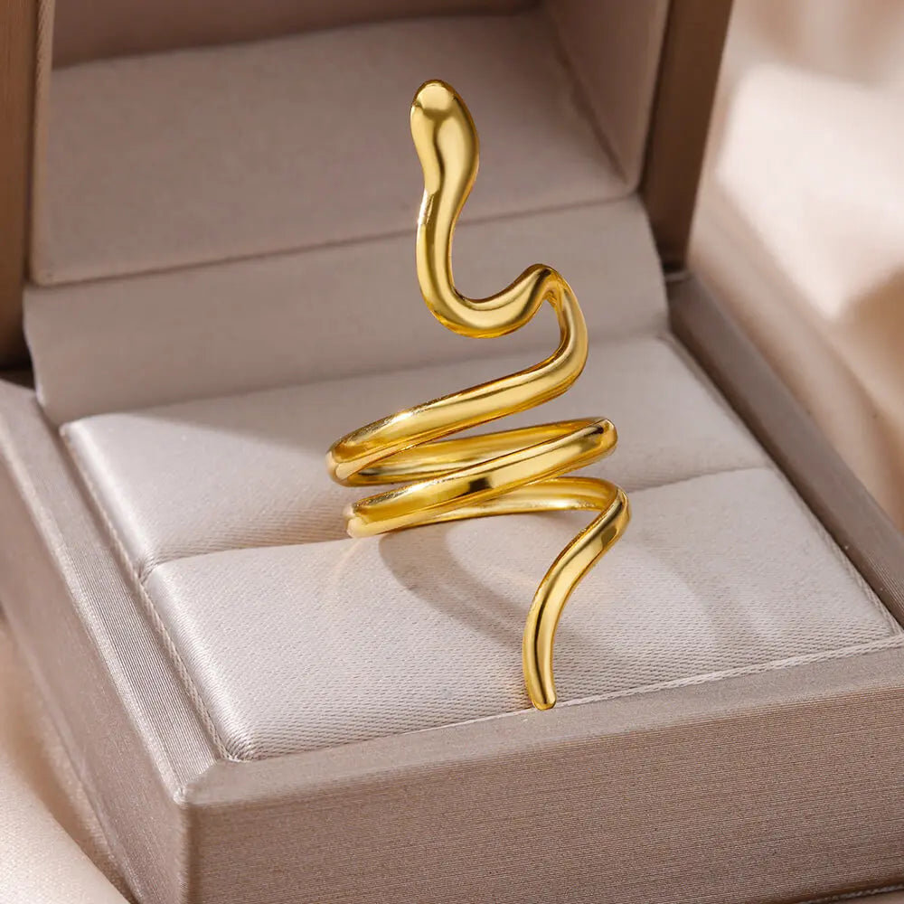 Gold-Color Stainless Steel Ring - Classic Fashion Jewelry - 6 / Gold Color