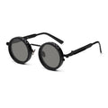 Round Dimming Sunglasses - Retro Outdoor Eyewear - Black / Black