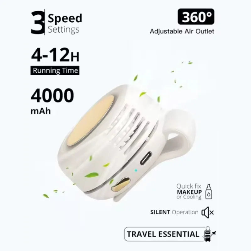 Mini Bladeless Fan Speed Adjustable - For Travel and Daily Carry