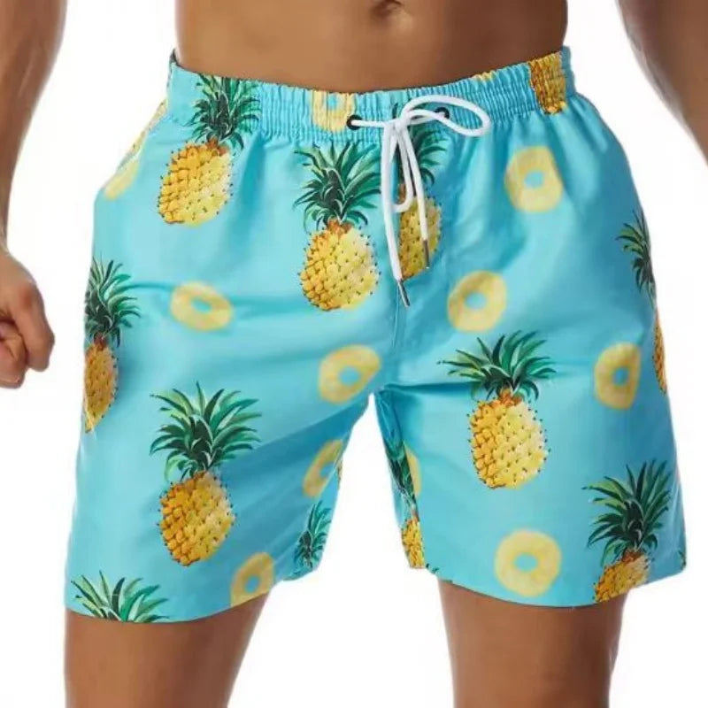 Graffiti Print Swim Shorts - Men's Beach Board Shorts - Image Style 6