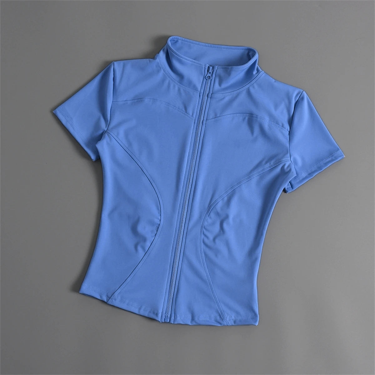 Women's Zip Crop Jacket – Slim Short Sleeve Layer for Active Days