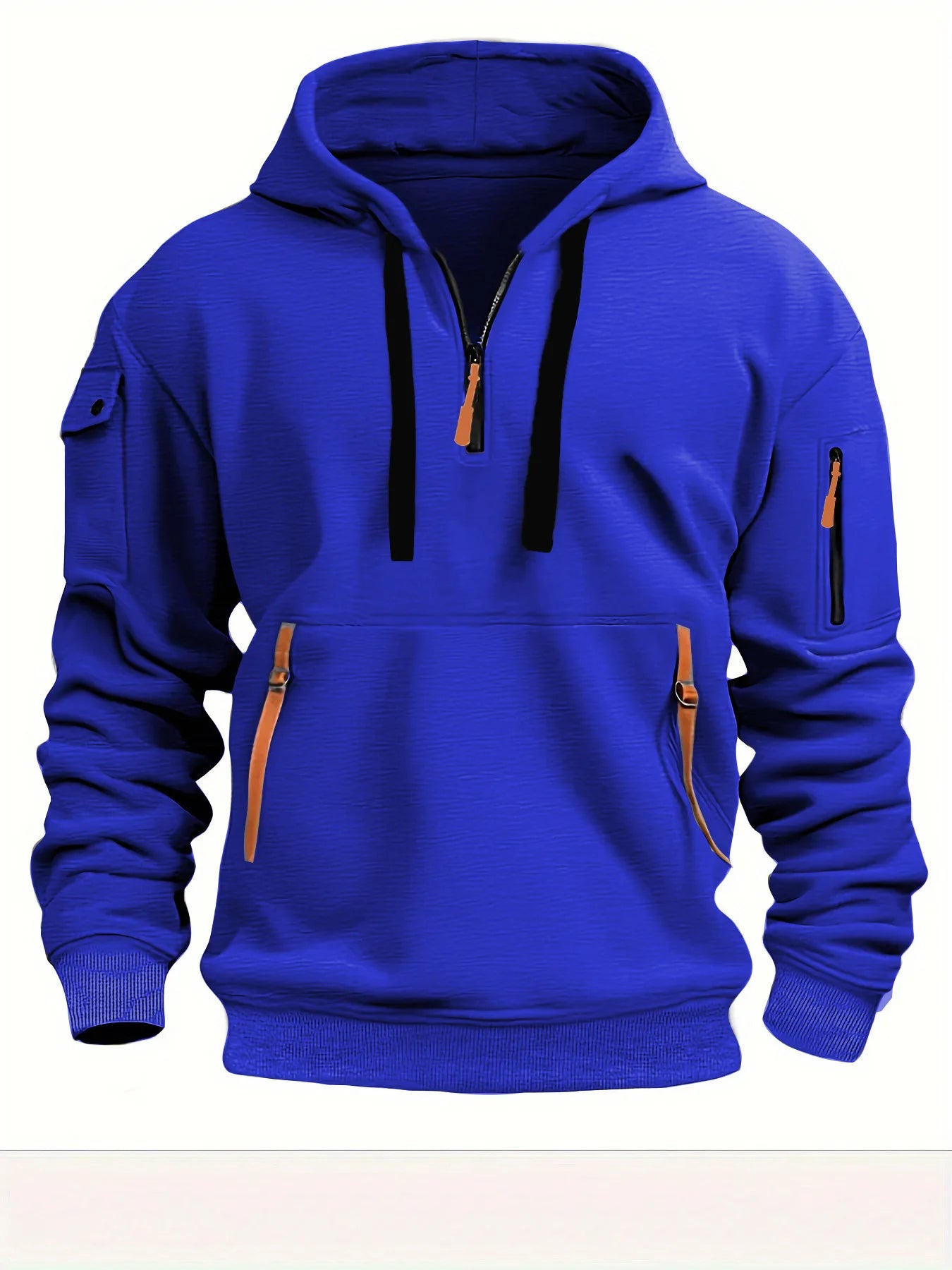 Men's Zip Hoodie - Long Sleeve Pullover with Arm Pocket - Style 3