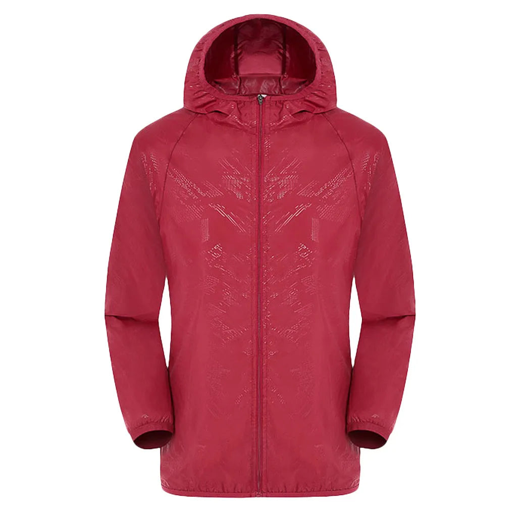Hiking Windbreaker Jacket - Hooded Coat for Outdoor Layers