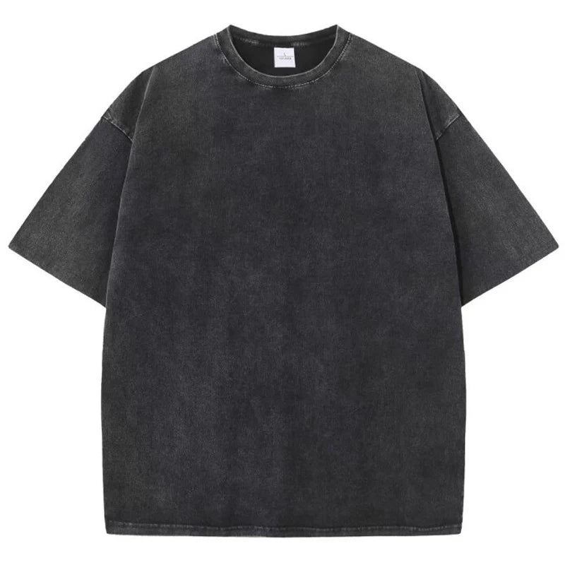 Oversized Cotton T-Shirt - Heavyweight Short Sleeve Tee - Black 1