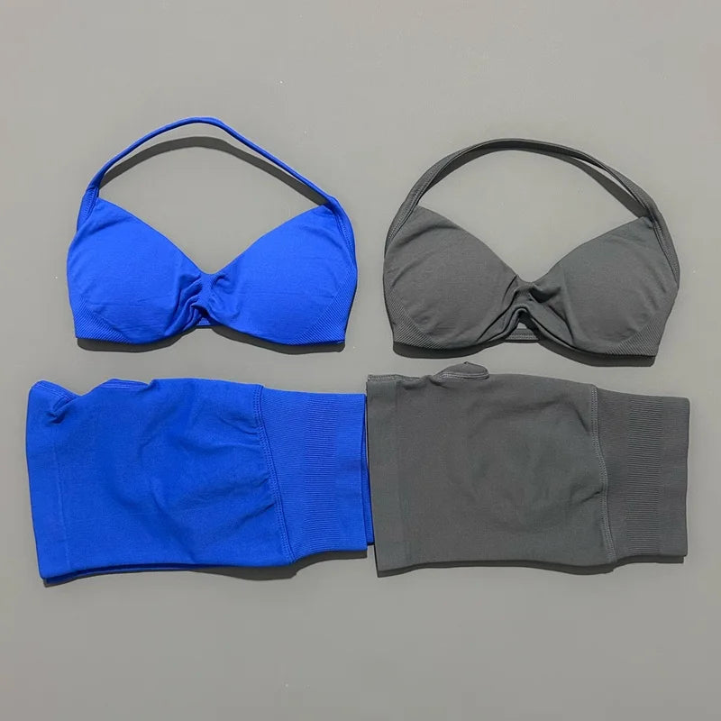 Women's Two-Piece Workout Set - Sports Bra and Shorts