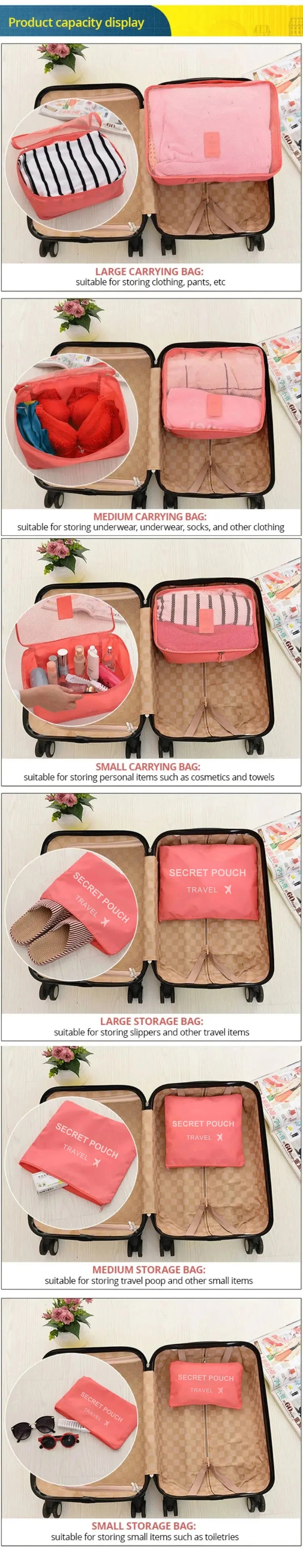 Waterproof Packing Cube Set – 6-Piece Luggage Organization Kit