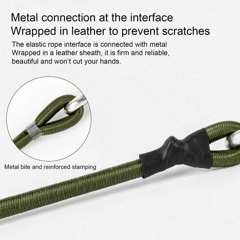 Elastic Bungee Cord - Tie Strap with Hooks for Gear