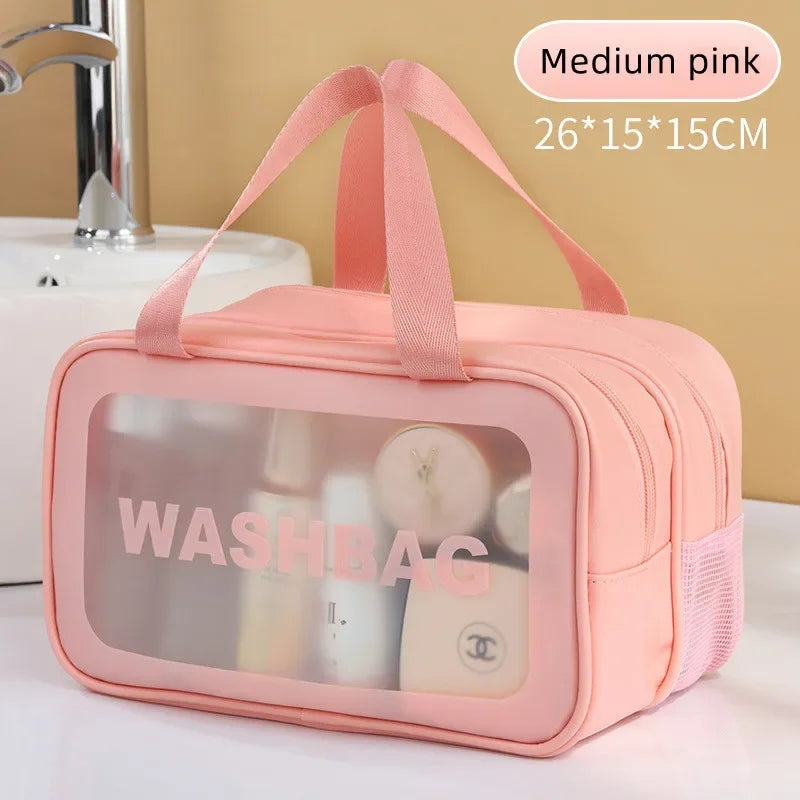 Transparent Travel Makeup Bag – Dry-Wet Storage for Toiletries