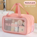 Transparent Travel Makeup Bag – Dry-Wet Storage for Toiletries