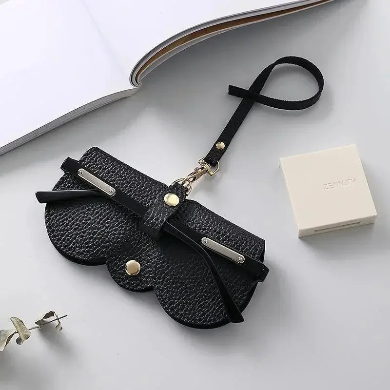 PU Eyewear Case - Hanging Sunglasses Storage Holder - Black