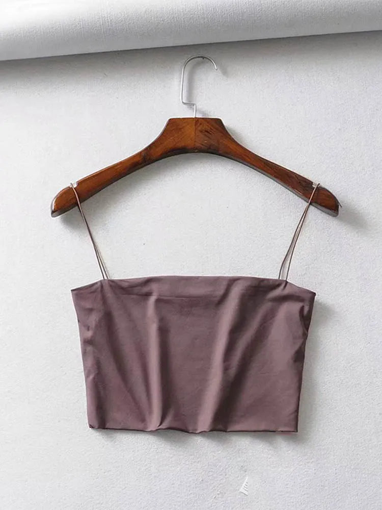 Women's Crop Tank Top - Stretch Sleeveless Cami