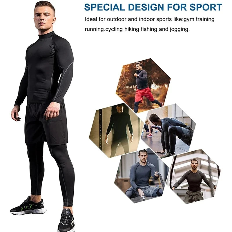 Men's Compression Workout Shirt - Long Sleeve Athletic Top