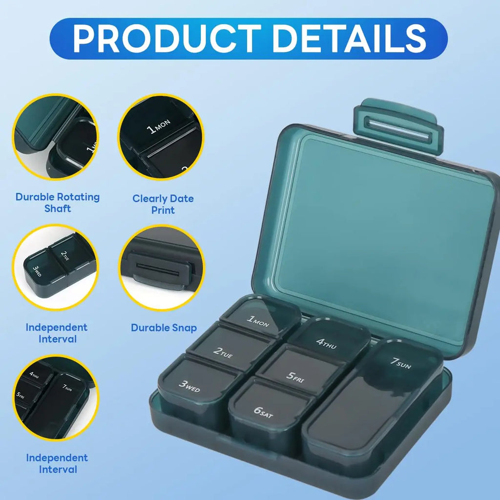 Days Pill Storage Box Mini - For Travel and Daily Carry