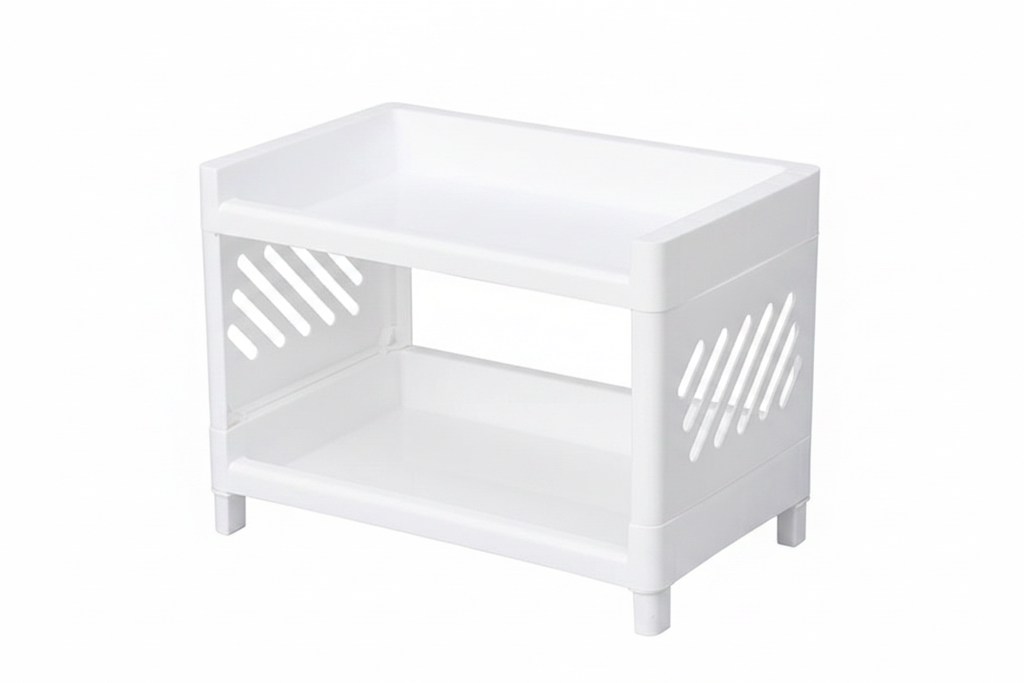 Double-Layer Desktop Organizer - PP Storage Shelf for Small Items