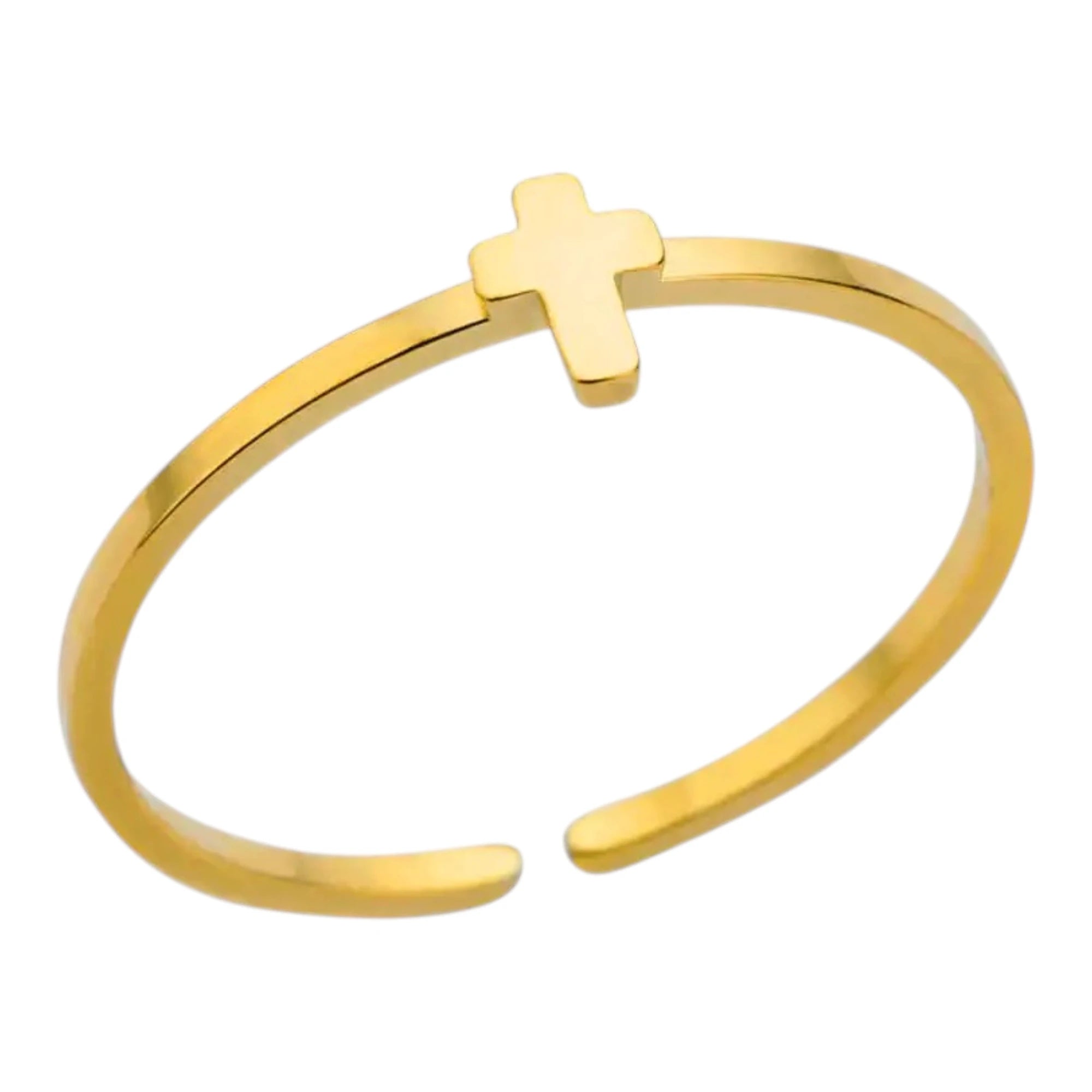 Gold-Color Stainless Steel Ring - Classic Fashion Jewelry
