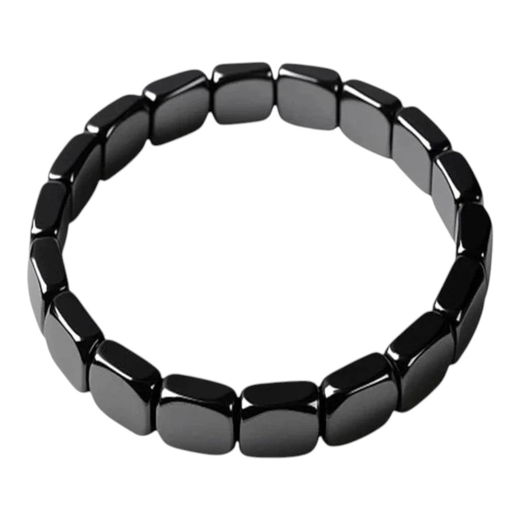 Hematite Beaded Bracelet - Men's Stretch Stone Jewelry