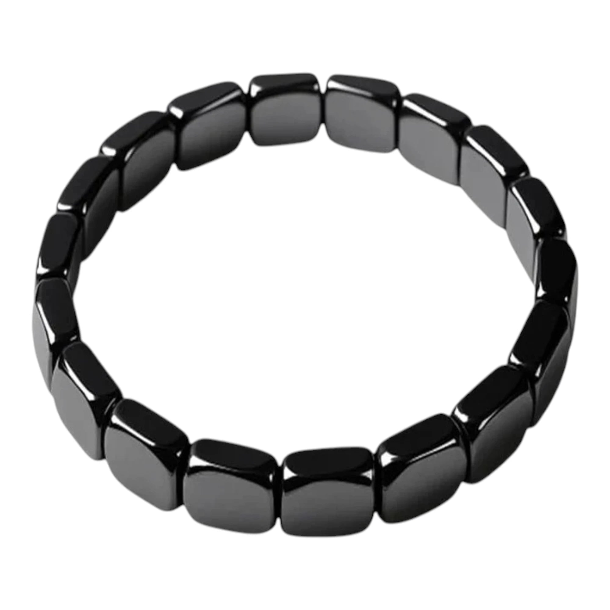Hematite Beaded Bracelet - Men's Stretch Stone Jewelry