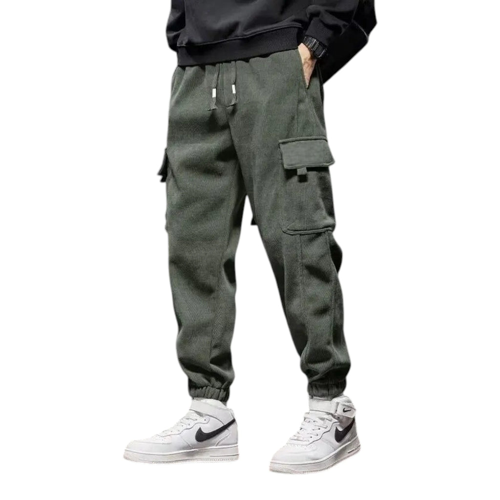 Men's Drawstring Cargo Joggers - Elastic Waist Casual Pants