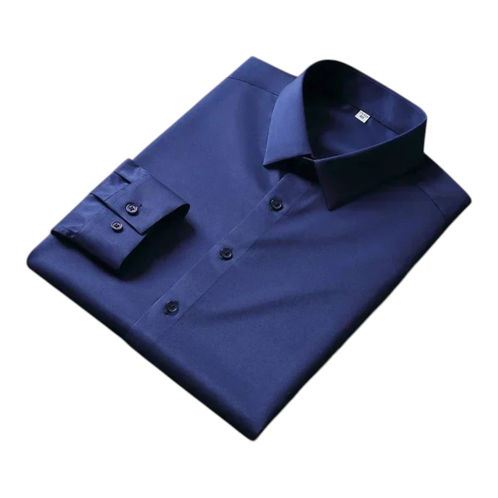 Men's Long Sleeve Casual Shirt - Solid Button-Front Top