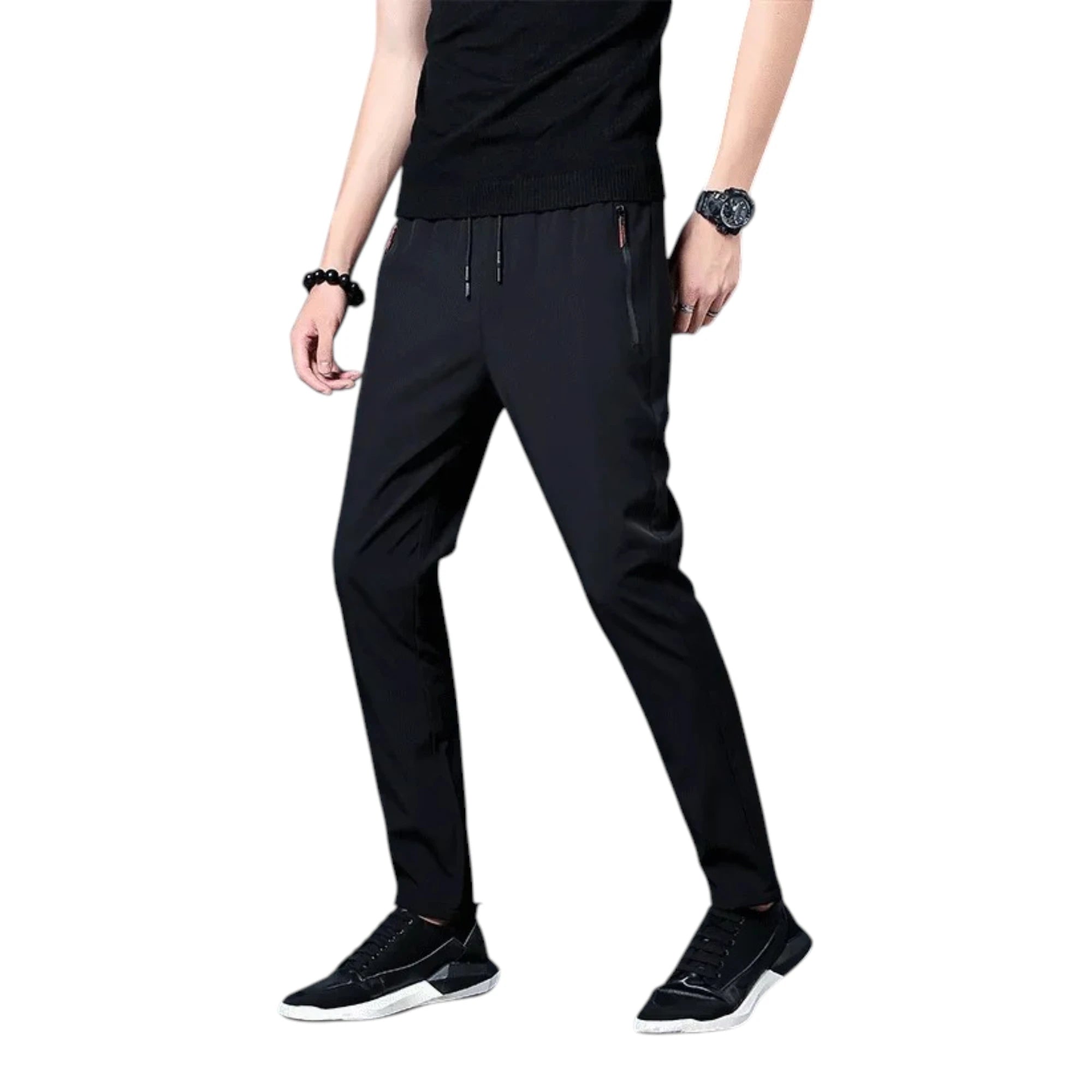Men's Straight Casual Pants - Elastic Waist Everyday Trousers