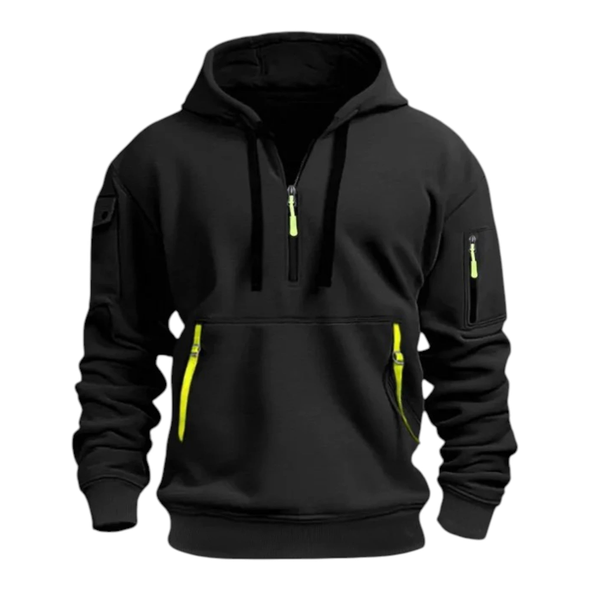Men's Zip Hoodie - Long Sleeve Pullover with Arm Pocket