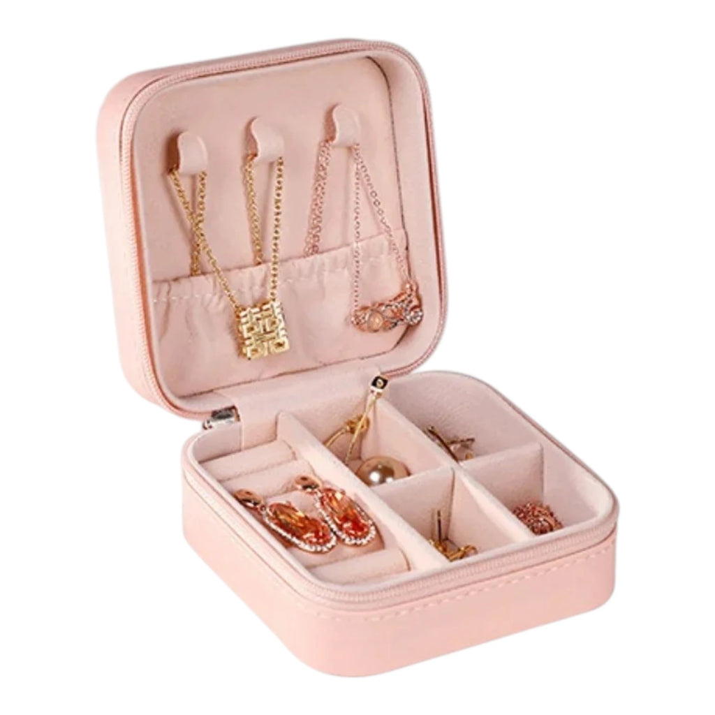 Mini Jewelry Organizer Box - Travel Case for Rings and Earrings