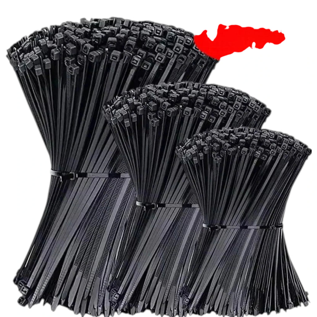 Nylon Cable Ties - 100-Piece Self-Locking Wire Straps