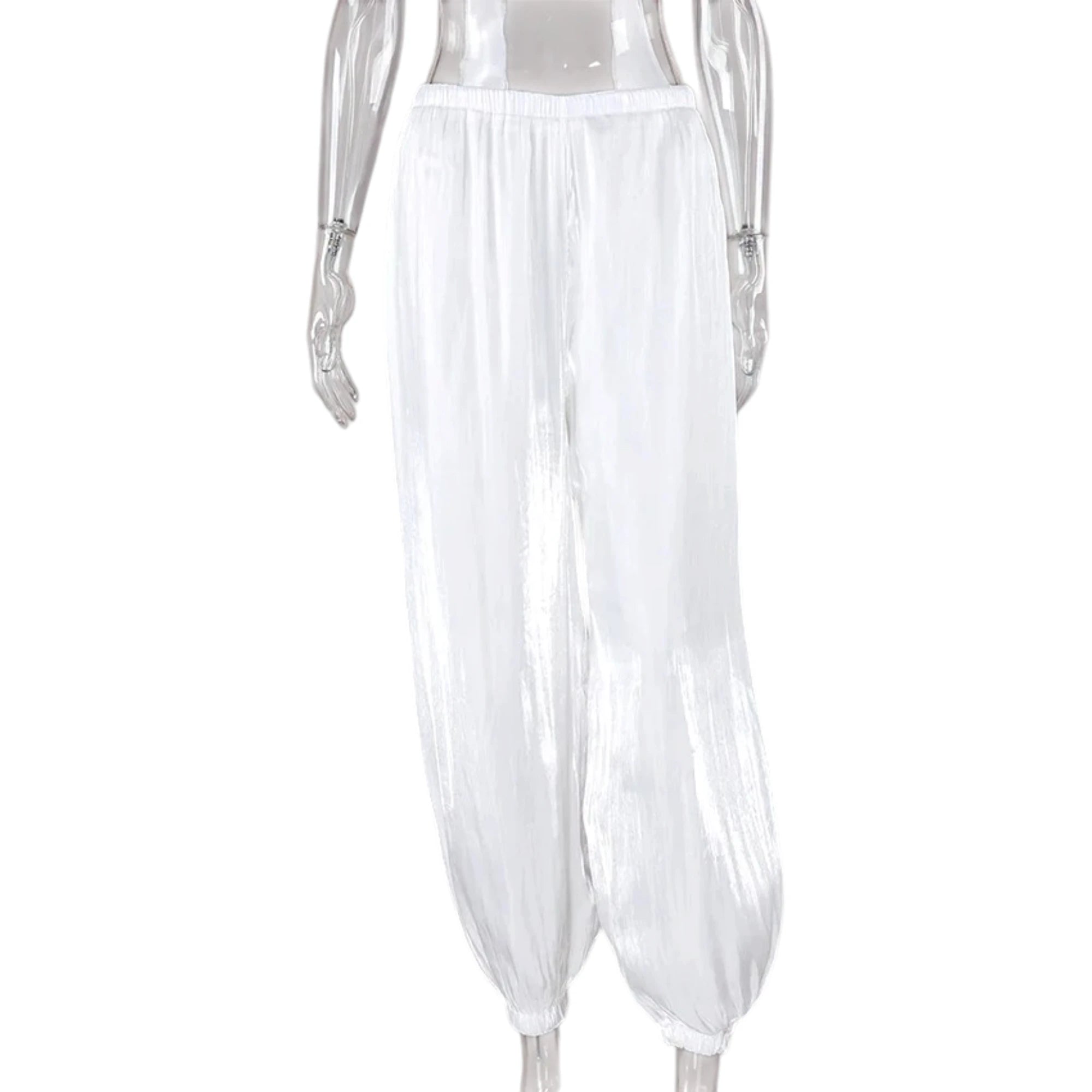 Pleated Wide-Leg Trousers - High Waist Loose Pants