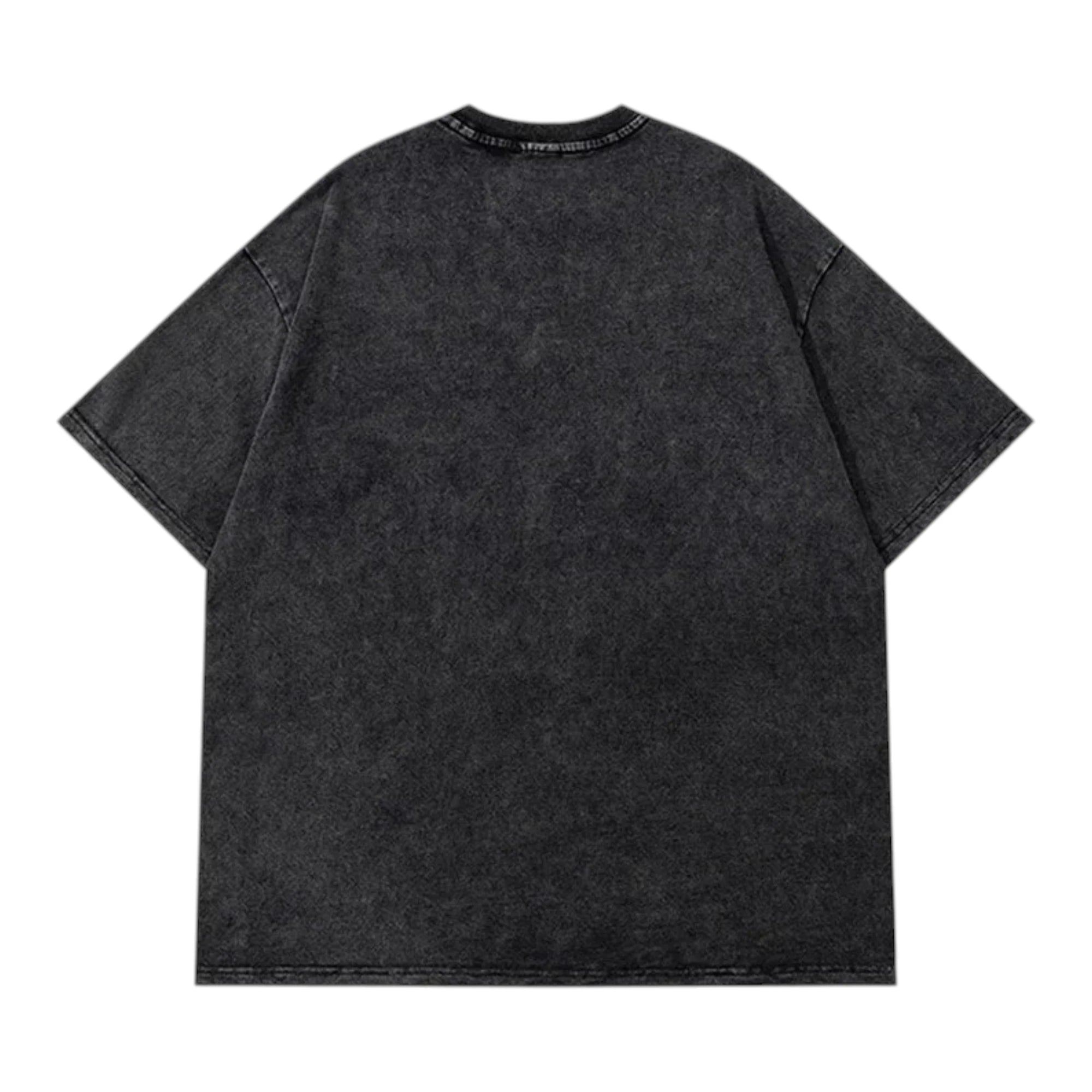Washed Cotton T-Shirt - Short Sleeve Distressed Casual Top