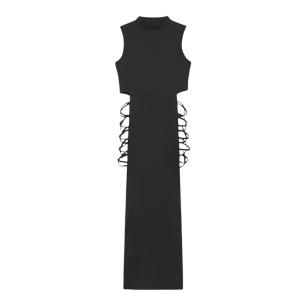 Women's Lace-Up A-Line Dress - Sleeveless Summer Strap Style
