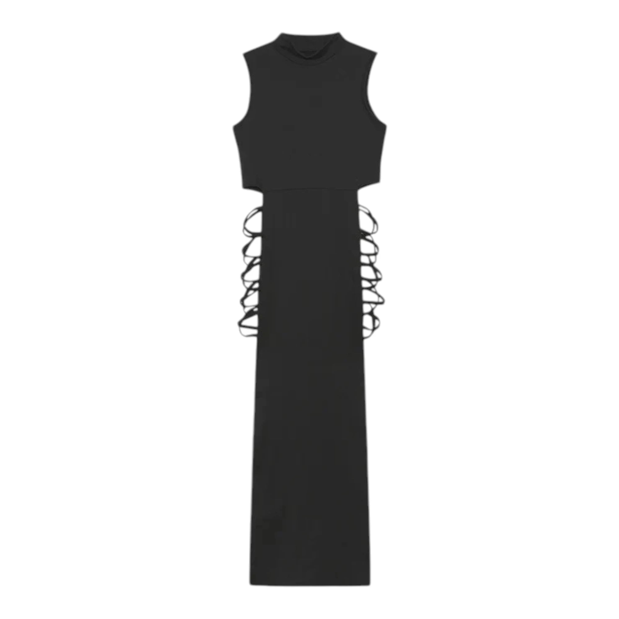 Women's Lace-Up A-Line Dress - Sleeveless Summer Strap Style