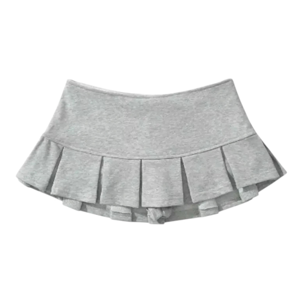 Women's Pleated Mini Skirt - Low Waist Casual Skort Style