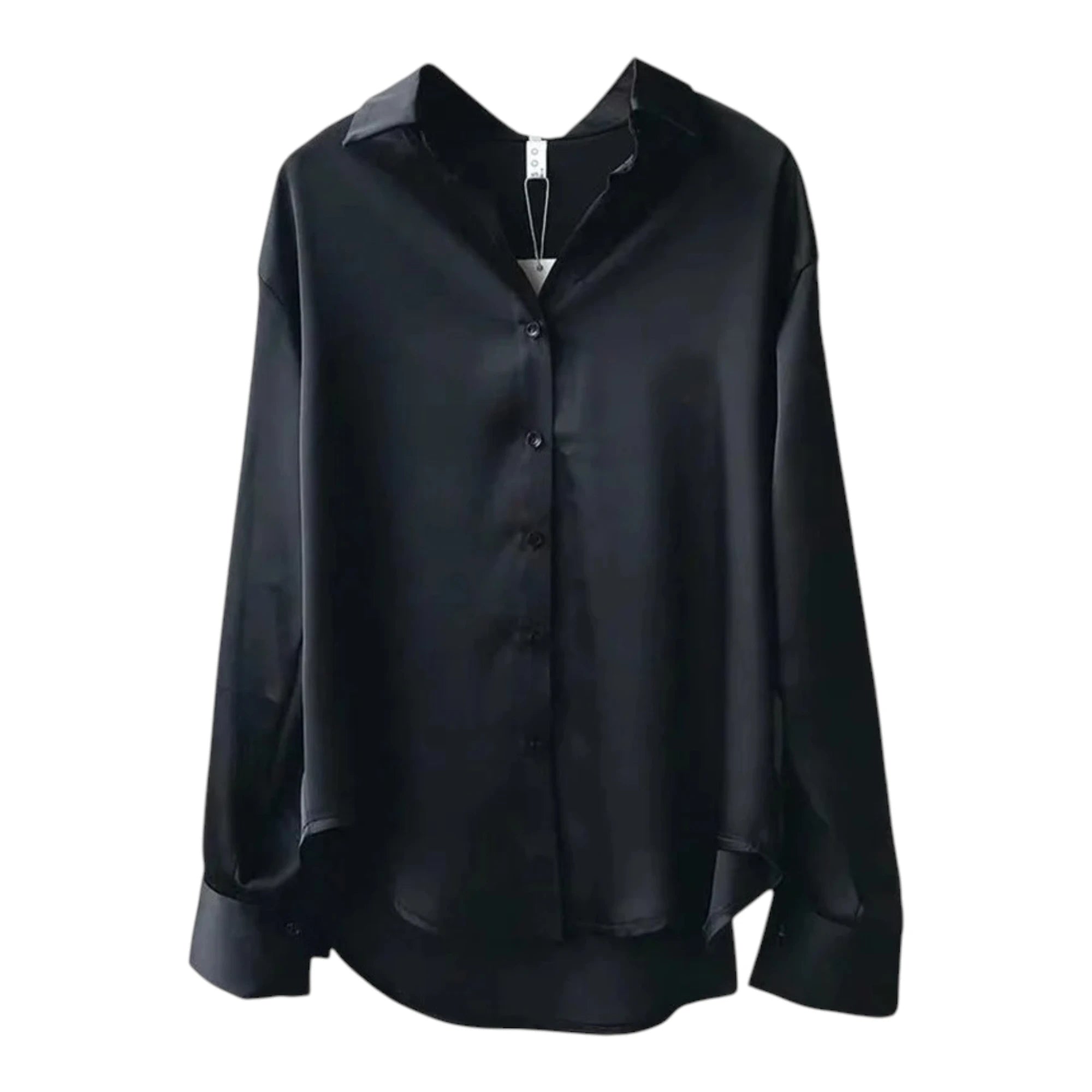 Women's Button Blouse - Long Sleeve Turn-Down Collar Shirt