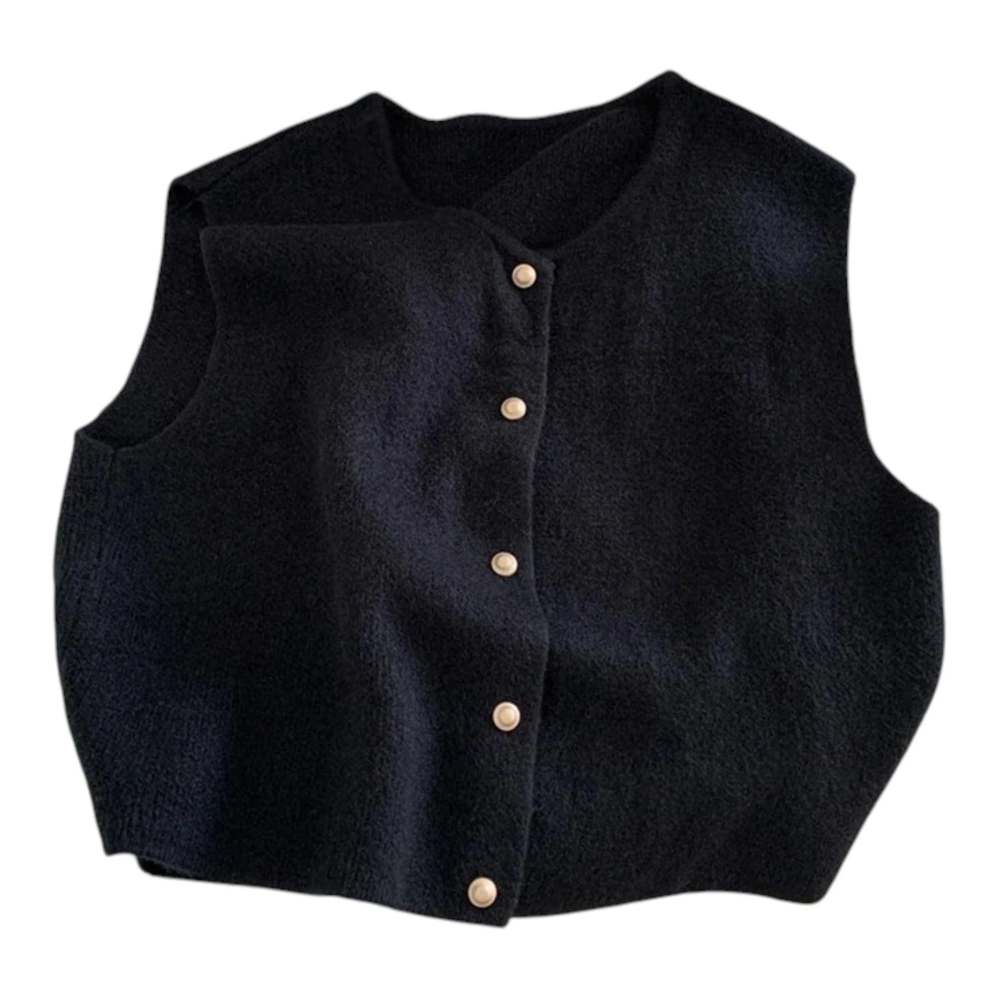 Women's Button Sweater Vest - Sleeveless Knit Cardigan Top