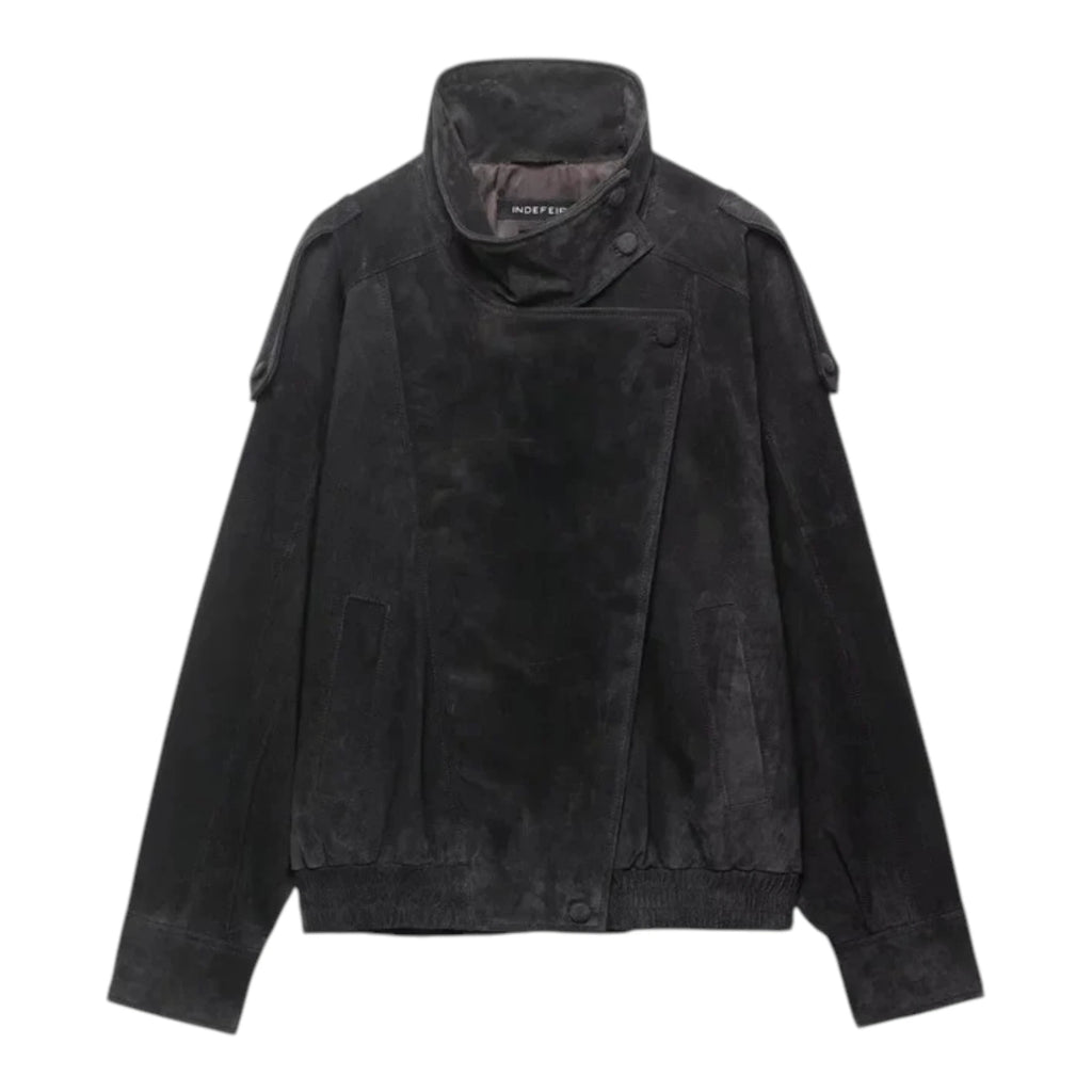 Women's Faux Leather Jacket - Zipper Front Fall Outerwear