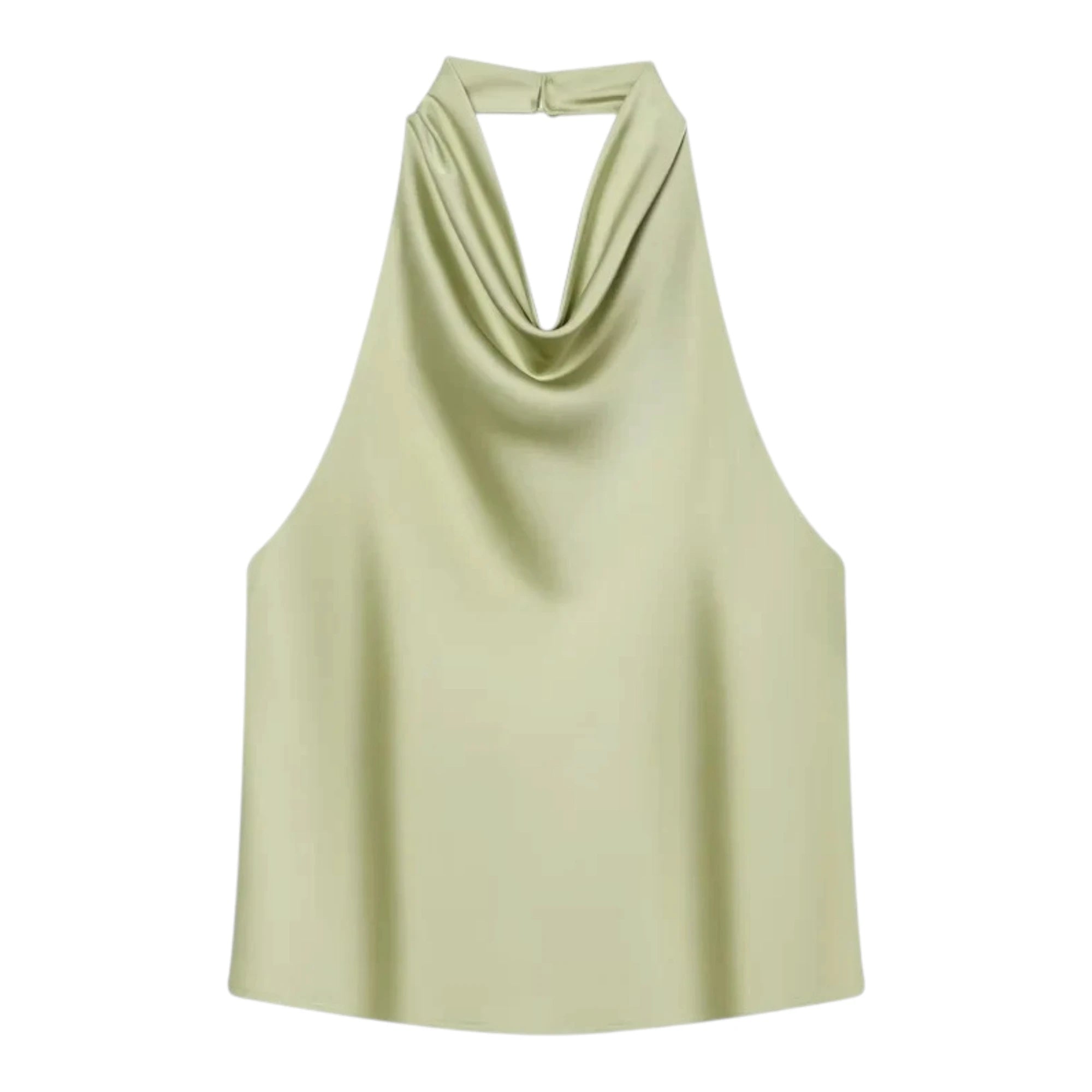 Women's Satin Halter Top - Backless Summer Camisole
