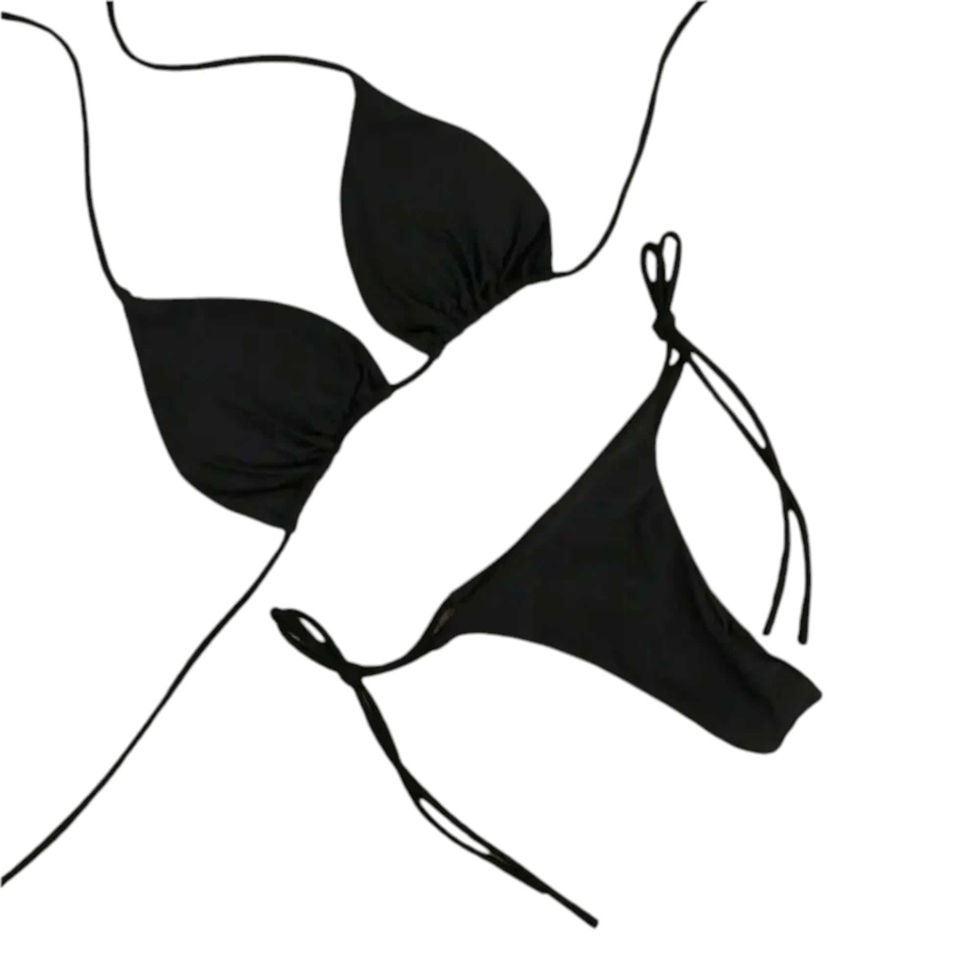 Women's Solid Halter Bikini Set - Two-Piece Swimwear